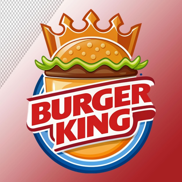 Burger king vector logo design burger with crown on transparent ...