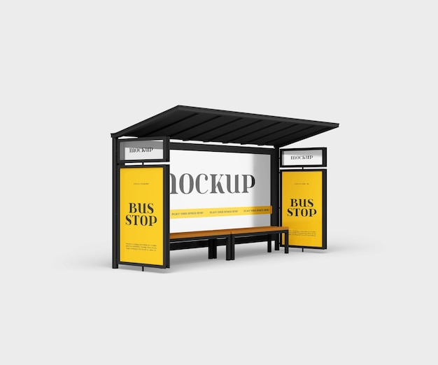 Premium PSD | Bus stop mockup psd template