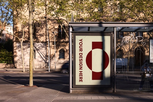 Premium PSD | Bus Stop Poster Mockup