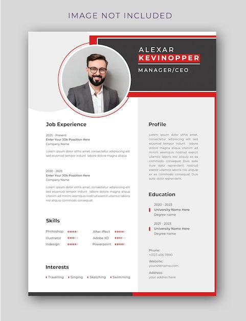 Premium PSD | Clean and Colorful resume portfolio or CV template