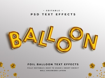 Premium PSD | Editable 3d balloon style text effect