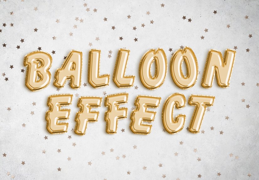 Premium PSD | Foil balloon text effect image.