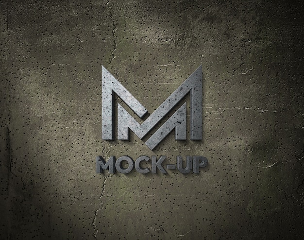 Premium PSD | Logo mock-up design with concrete effect