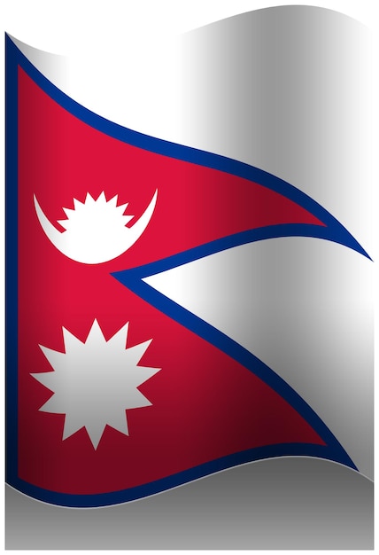 Premium PSD | Nepal wave flag 3d