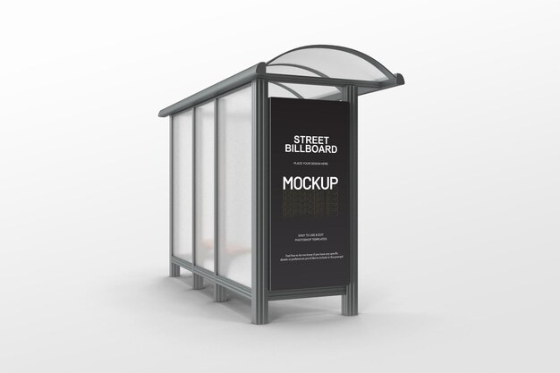 Premium PSD | Psd bus station advertising mockup