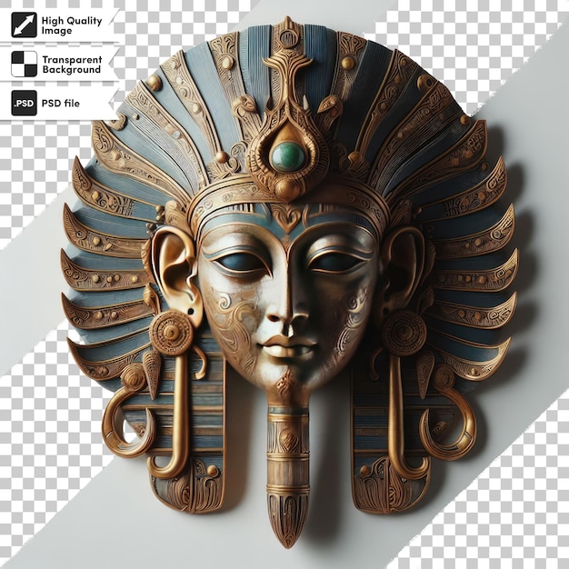 Premium PSD | Psd egyptian pharaoh mask on transparent background with ...