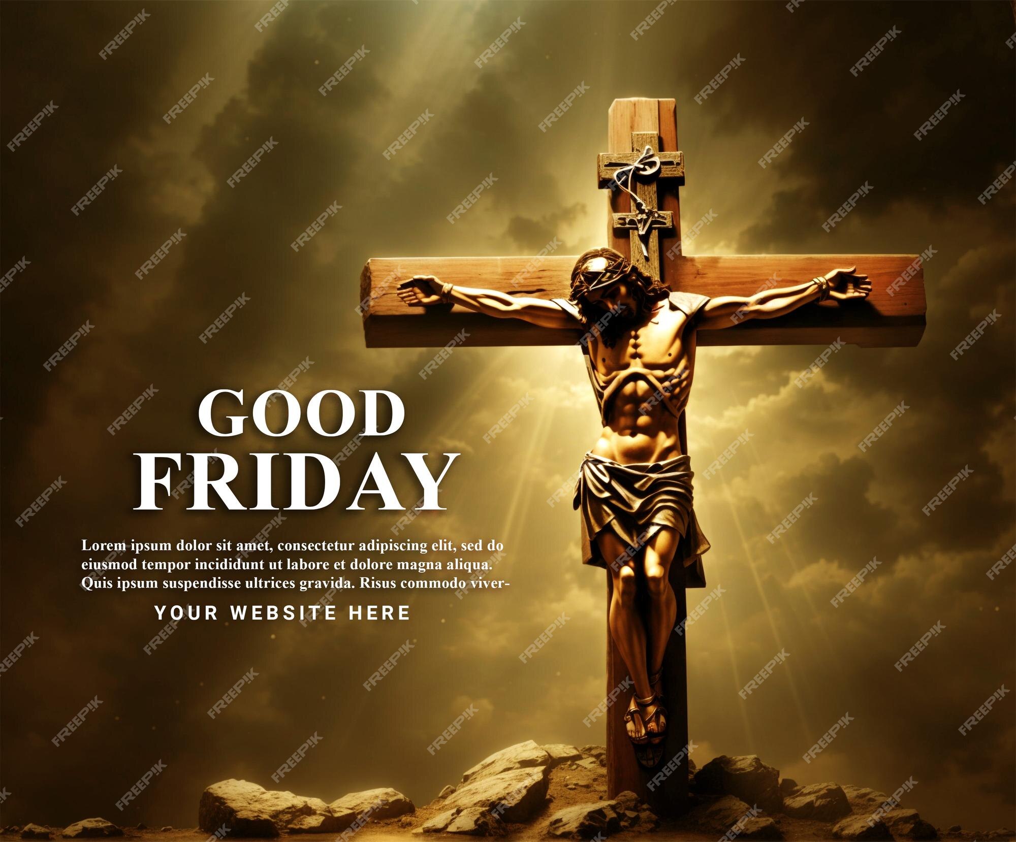 Premium PSD | Psd jesus christ crucified on the cross and good friday ...