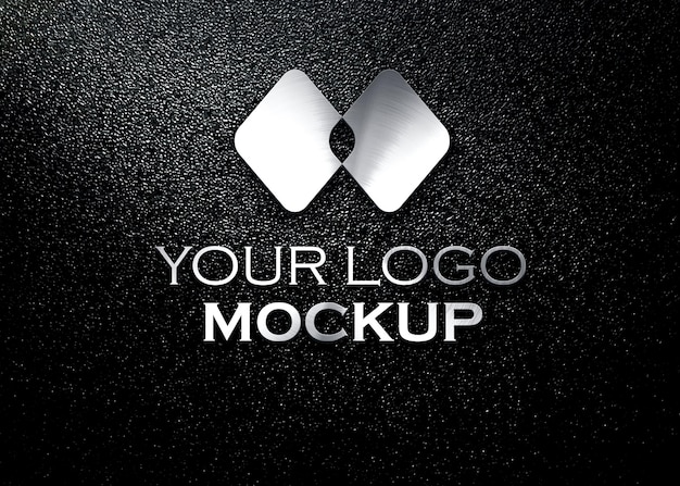 Premium PSD | Silver 3d logo mockup psd template