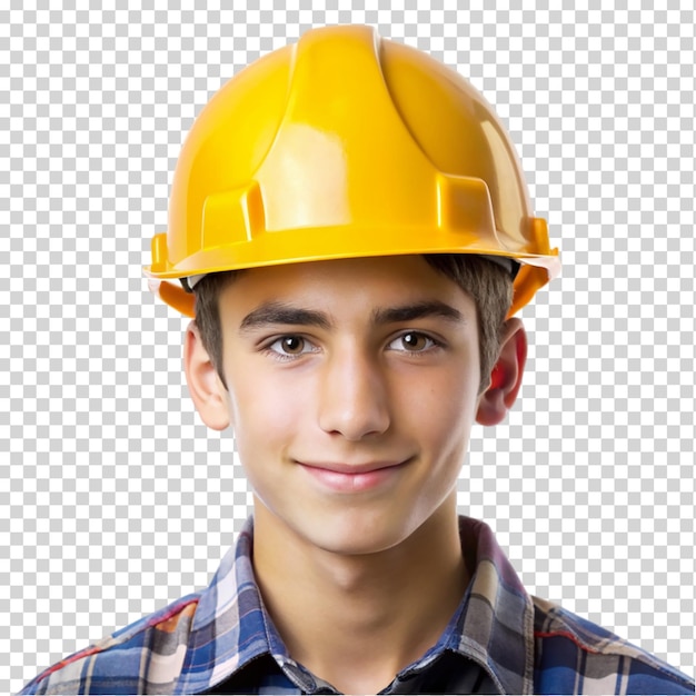 Premium PSD | Young construction worker man with safety helmet isolated ...