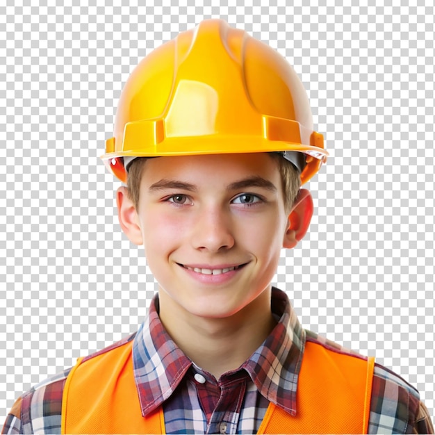 Premium PSD | Young construction worker man with safety helmet isolated ...