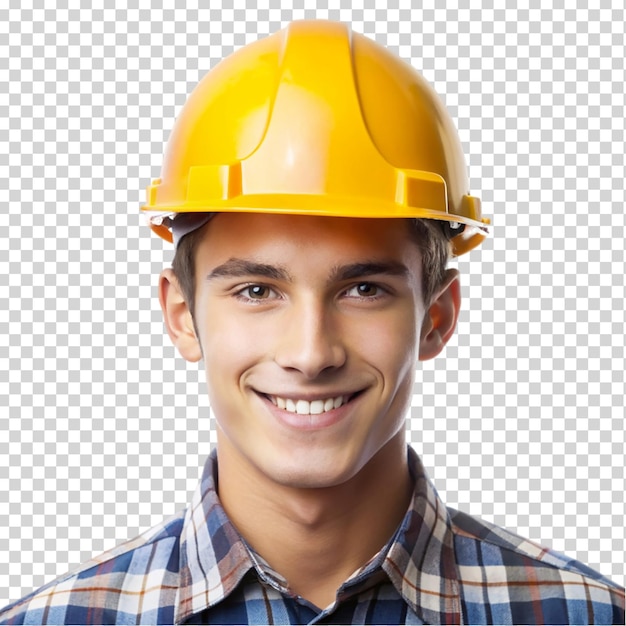 Premium PSD | Young construction worker man with safety helmet isolated ...