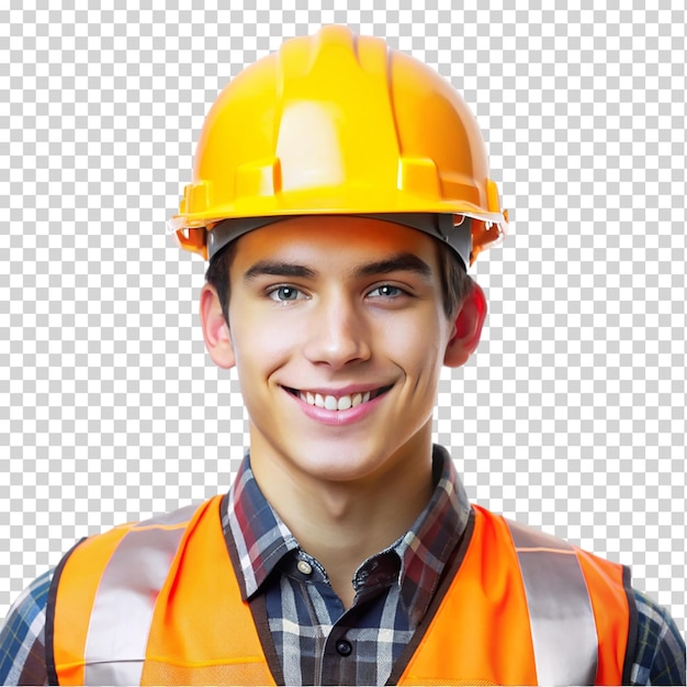 Premium PSD | Young construction worker man with safety helmet isolated ...