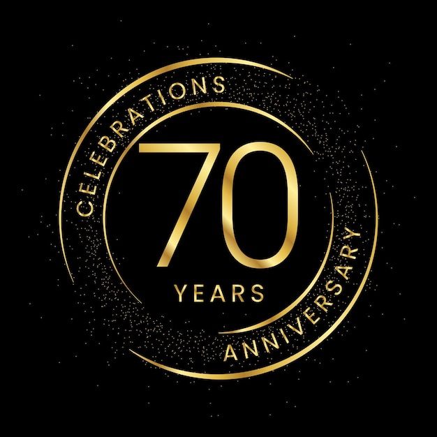 Premium Vector | 70th anniversary golden anniversary with a circle line ...