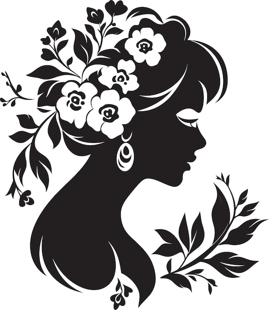 Premium Vector | Abstract Blossom Radiance Woman Face Emblem Elegant ...