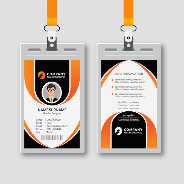 Premium Vector | Abstract identification cards template concept