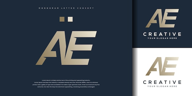 Premium Vector | Abstract monogram letter a e logo design