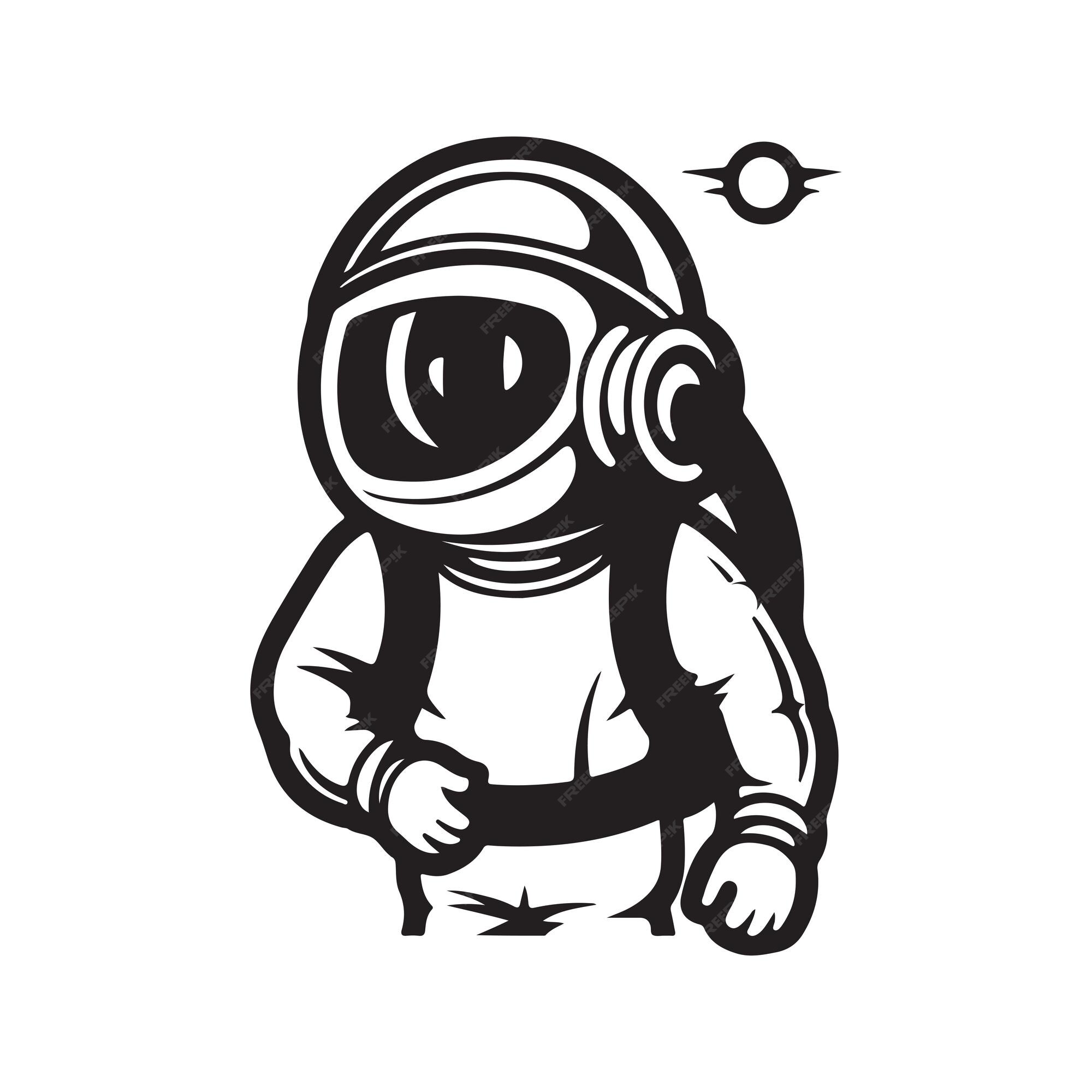 Premium Vector | Astronaut vector concept digital art hand drawn ...