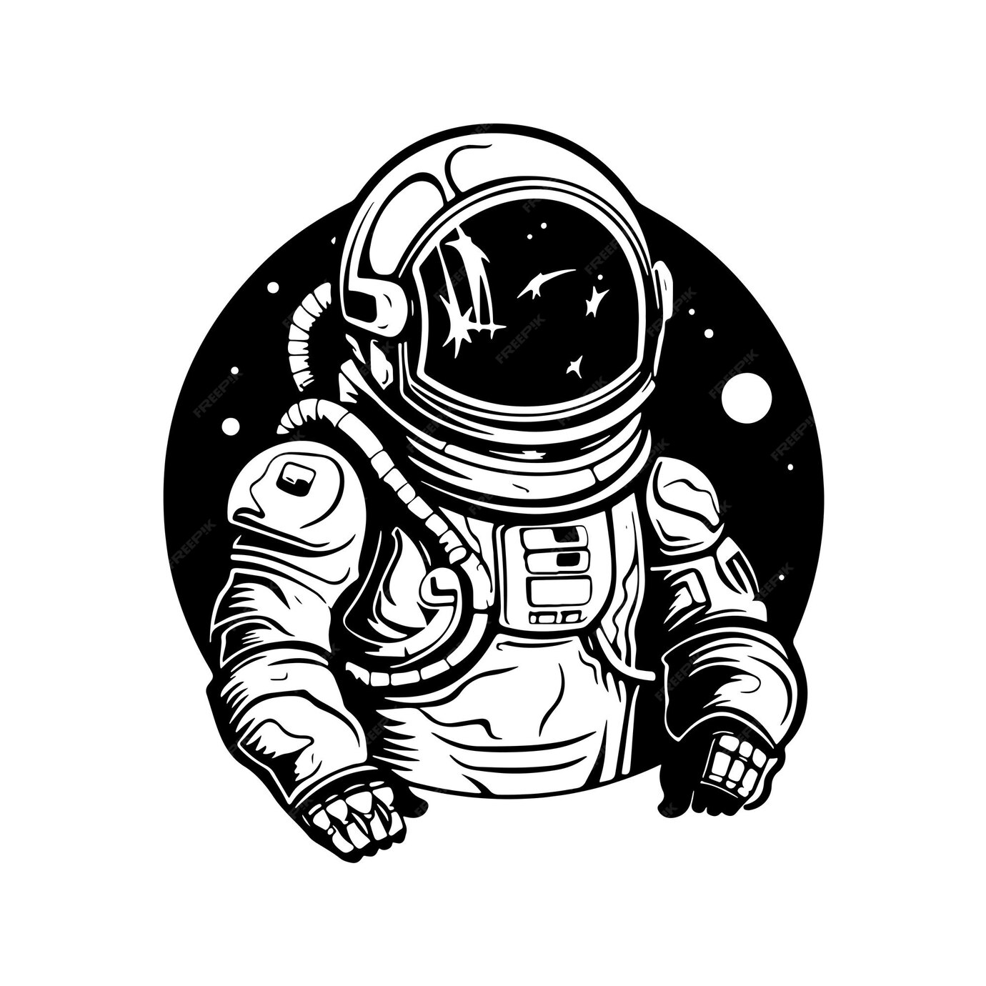 Premium Vector | Astronaut vector concept digital art hand drawn ...