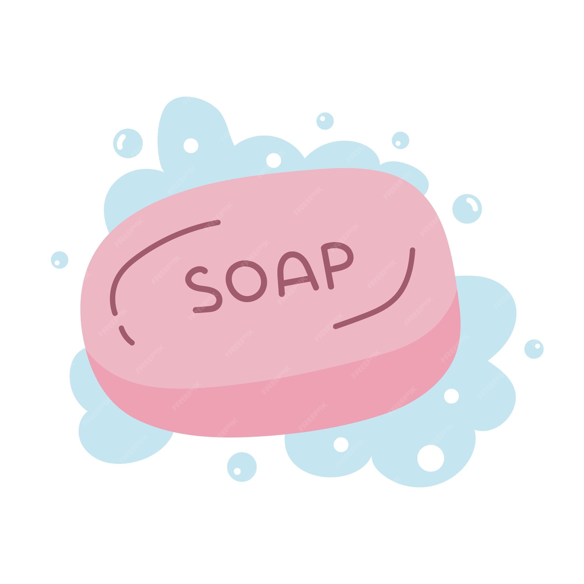 Premium Vector | Bar of soap with foam isolated on white background ...