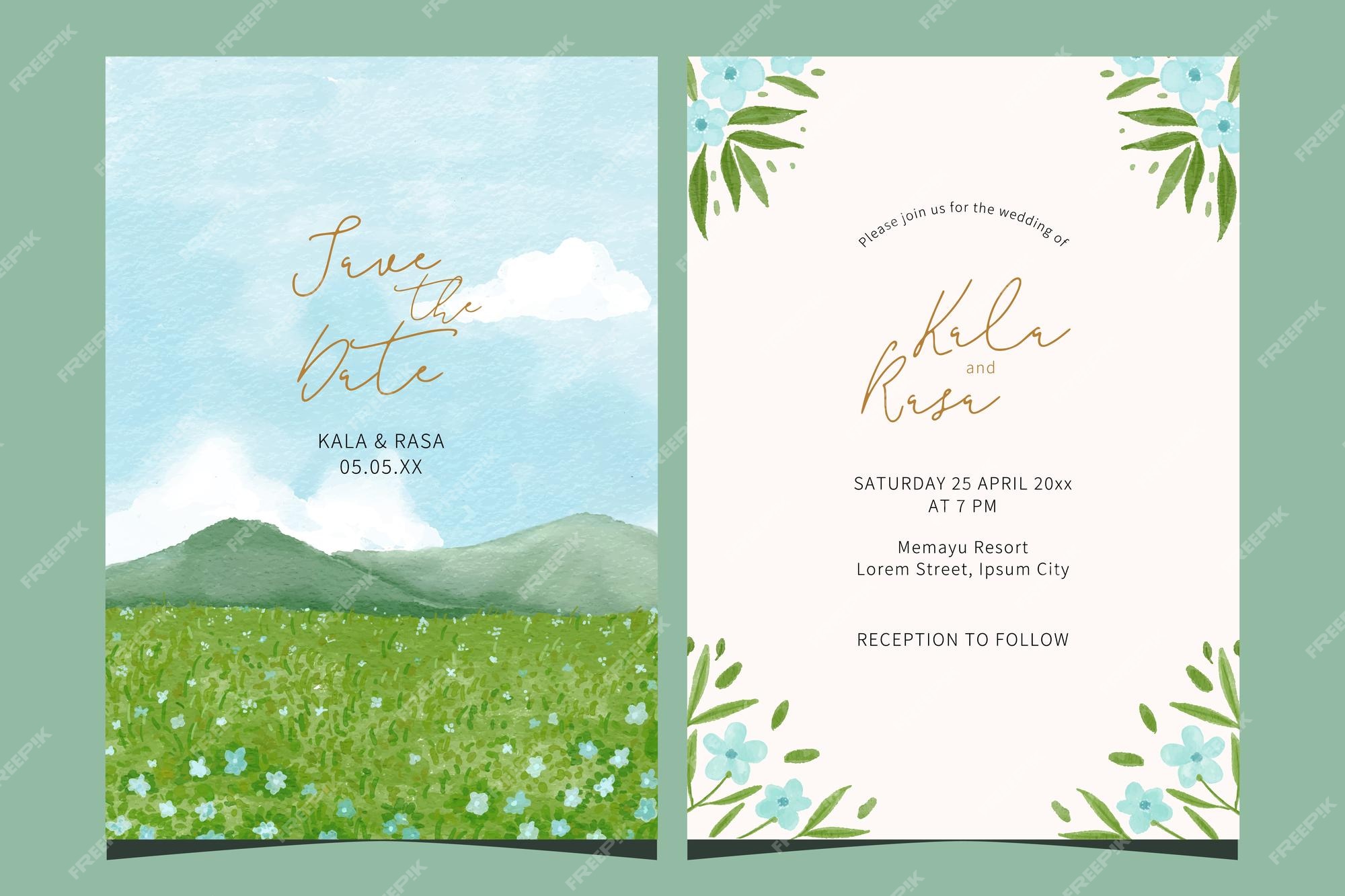 Premium Vector | Beautiful scenery background for wedding invitation, card,  poster