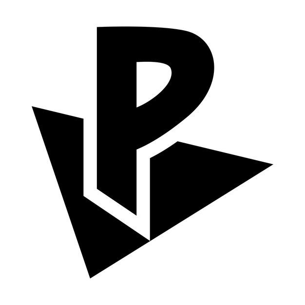 Premium Vector | Black letter p icon with a triangle