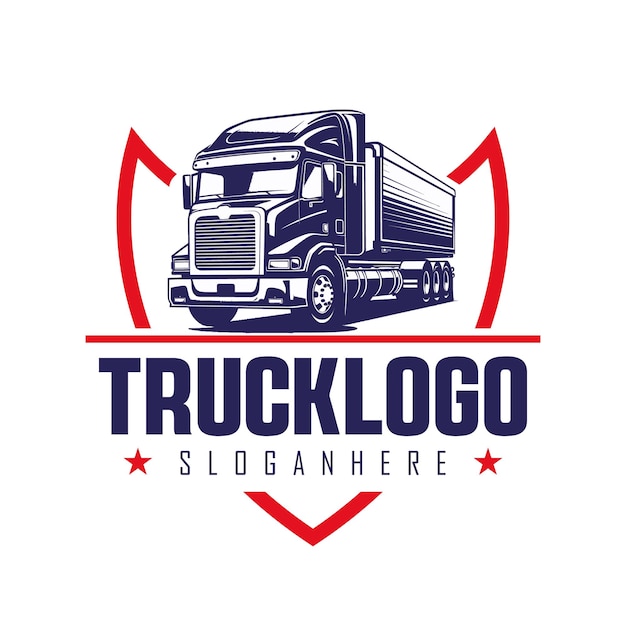 Premium Vector | Black silhouette truck logo icon truck vector illustration