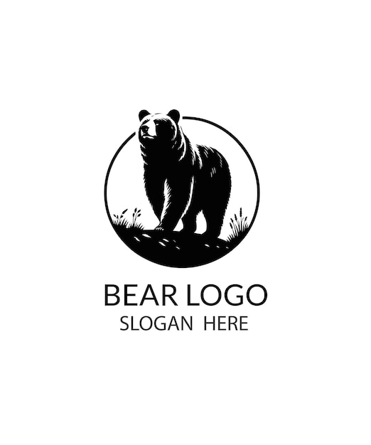 Premium Vector | Black And White Bear Logo Design