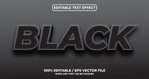 Premium Vector | Black white text effect style