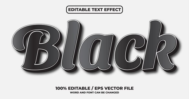 Premium Vector | Black white text effect style