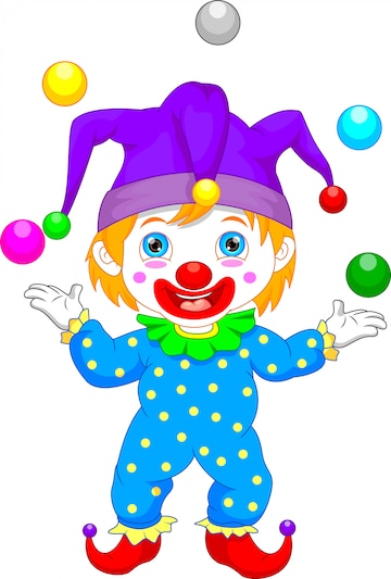 Premium Vector | Boy in clown costume cartoon