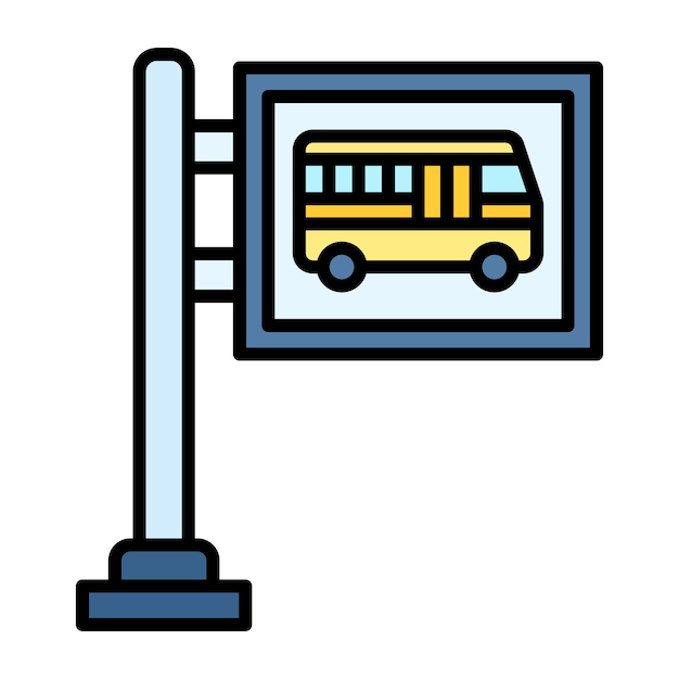 Premium Vector | Bus stop flat illustration