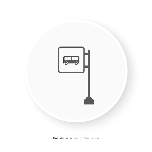 Premium Vector | Bus stop sign icon vector illustration