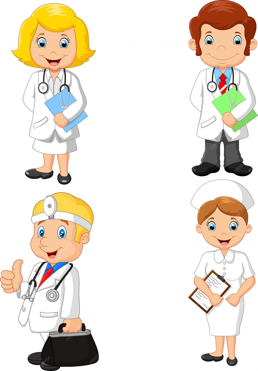 Premium Vector | Cartoon doctors and nurses collection