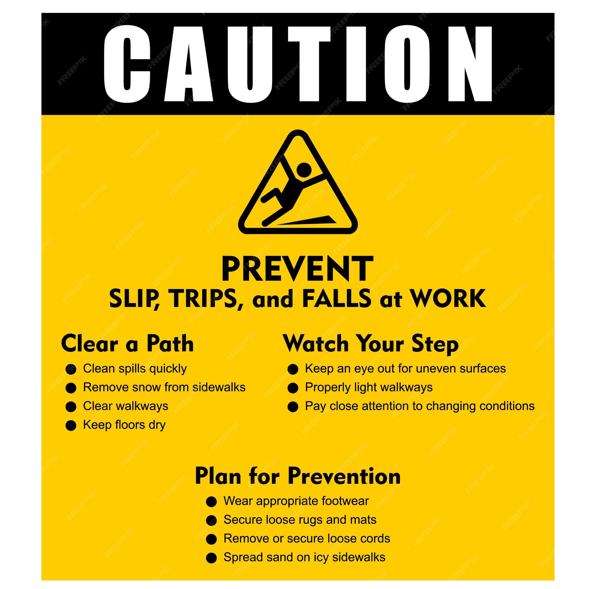 Safety Poster Preventing Slips Trips Falls Fully Il - almuhja.com