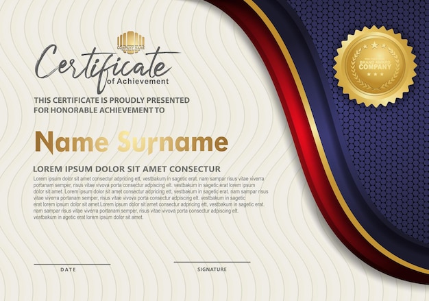 Premium Vector | Certificate template with luxury and elegant texture ...