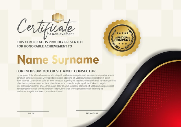 Premium Vector | Certificate template with luxury and elegant texture ...