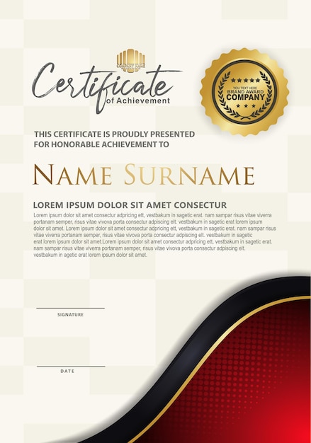 Premium Vector | Certificate template with luxury and elegant texture ...