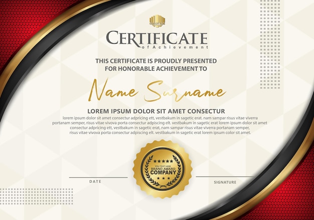 Premium Vector | Certificate template with luxury and texture pattern ...