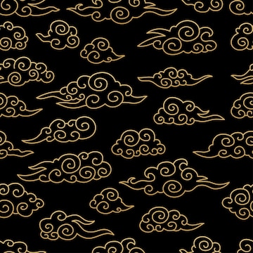 Premium Vector | Chinese traditional clouds seamless pattern oriental ...