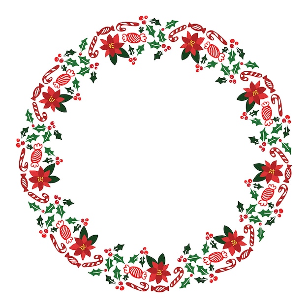 Premium Vector | Christmas hand drawn wreath vector