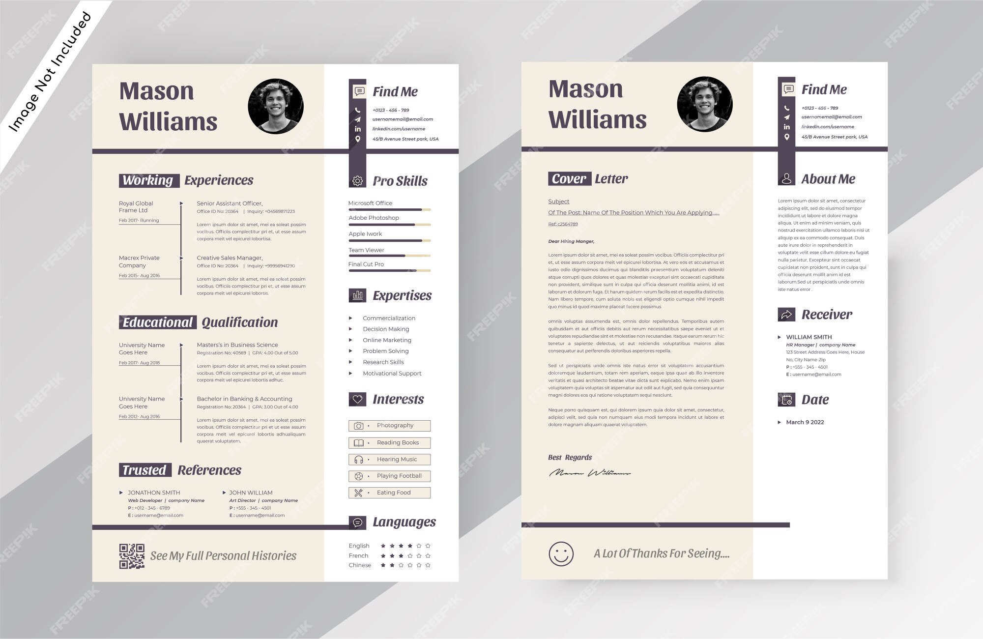 Premium Vector | Creative resume cv template