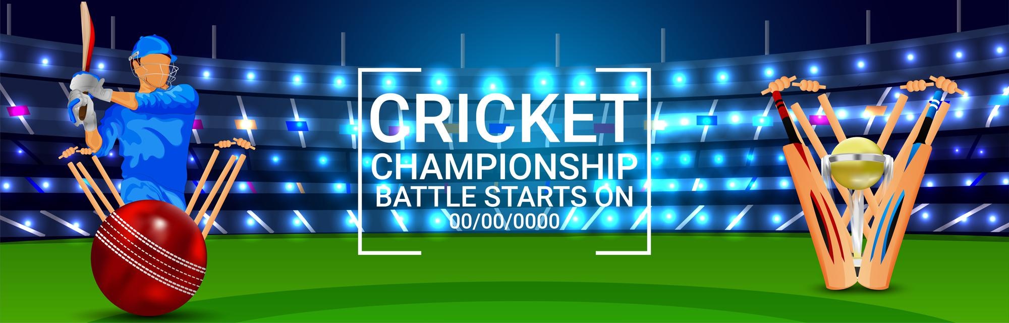 Premium Vector | Cricket championship background banner with cricket  equipment