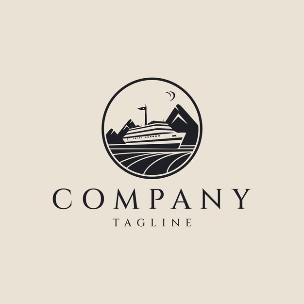 Premium Vector | Cruise ship logo design vector illustration