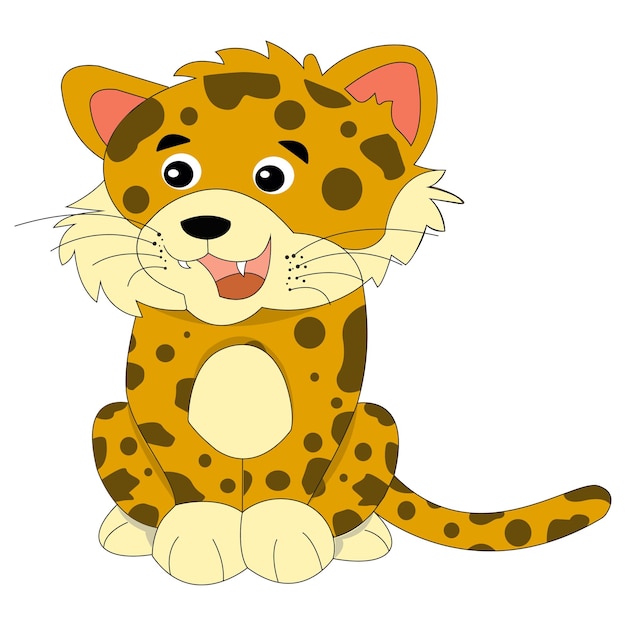 Premium Vector | Cute baby jaguar illustration