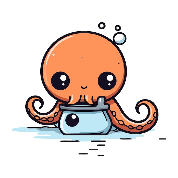 Premium Vector | Cute cartoon octopus vector illustration of cute octopus