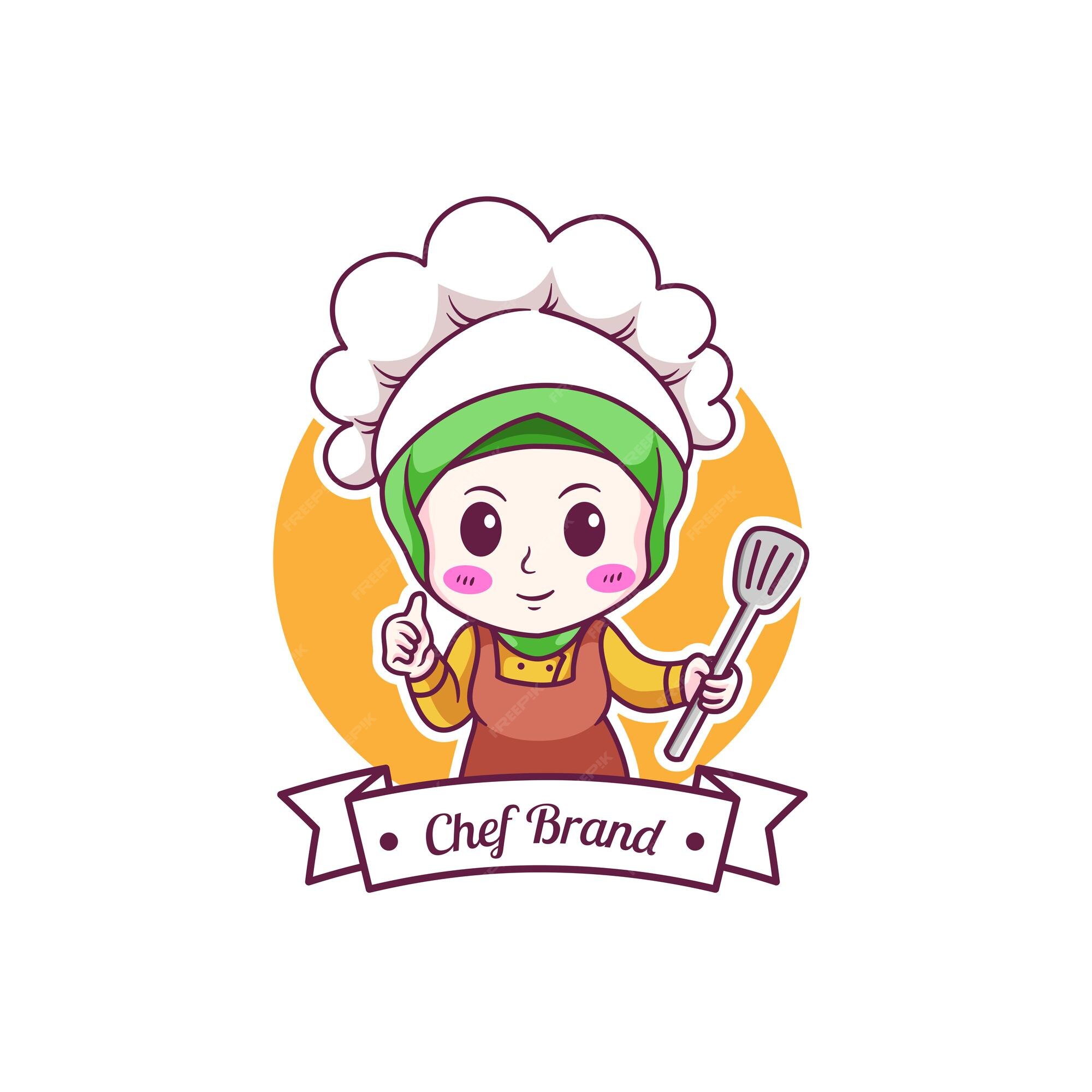 Premium Vector | Cute and kawaii muslim female chef wearing hijab manga ...