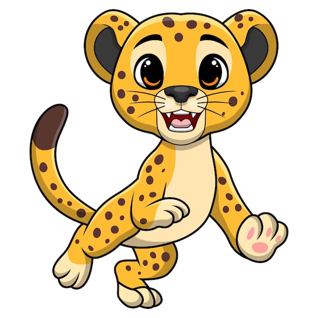 Premium Vector | Cute leopard cartoon on white background