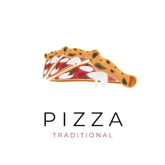 Premium Vector | Delicious pizza slice vector illustration logo