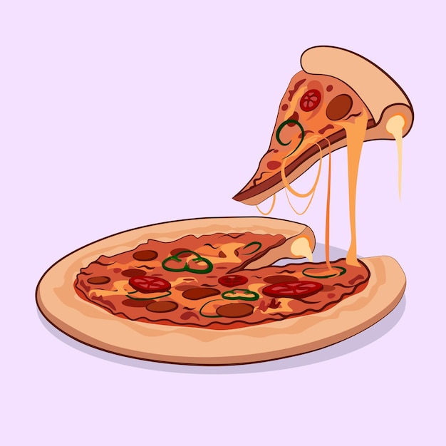 Premium Vector | Delicious pizza vector art