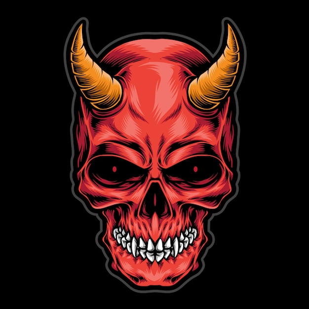 Premium Vector | Devil skull head logo